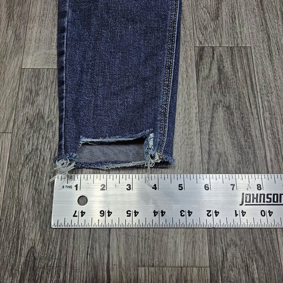 Old Navy Jeans Womens 0 Blue High Rise Rockstar Super Skinny Raw Hem Ankle Denim - Picture 12 of 12